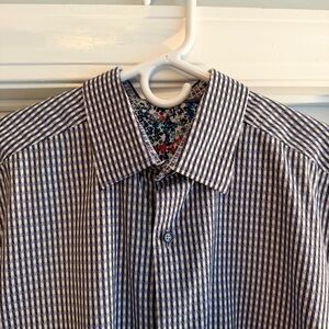 Robert Graham Lavender and White Check Dress Shirt